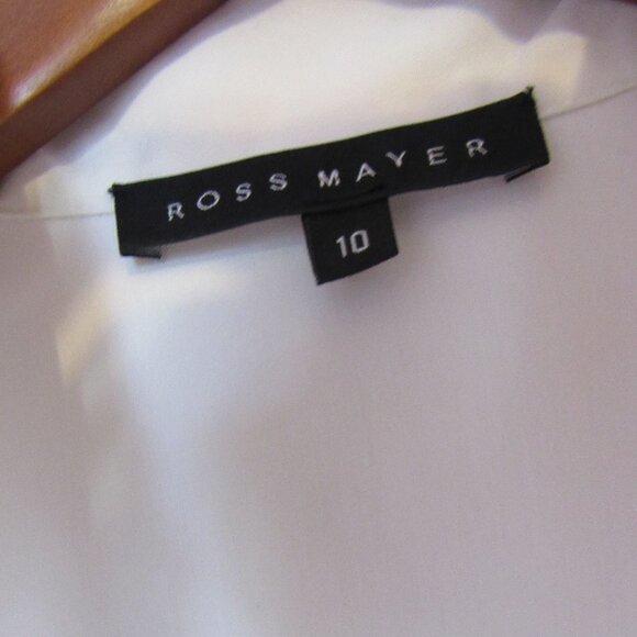 Ross Mayer Blouse, sz. 10, Cotton Blend, White /Black - Picture 2 of 8